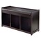 Contemporary Home Living 20.75” Espresso Brown Storage Bench with Cushion